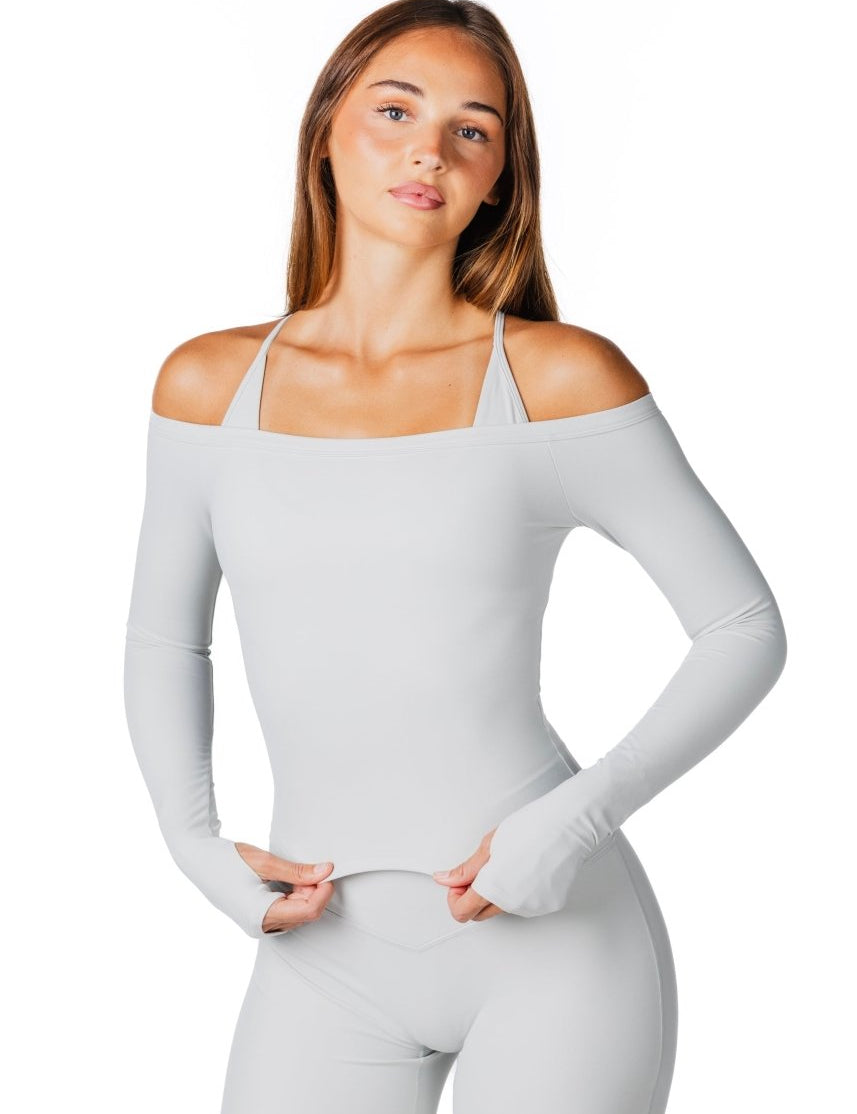 Core Capsule Off The Shoulder Top - Light grey - Kikiva Collection