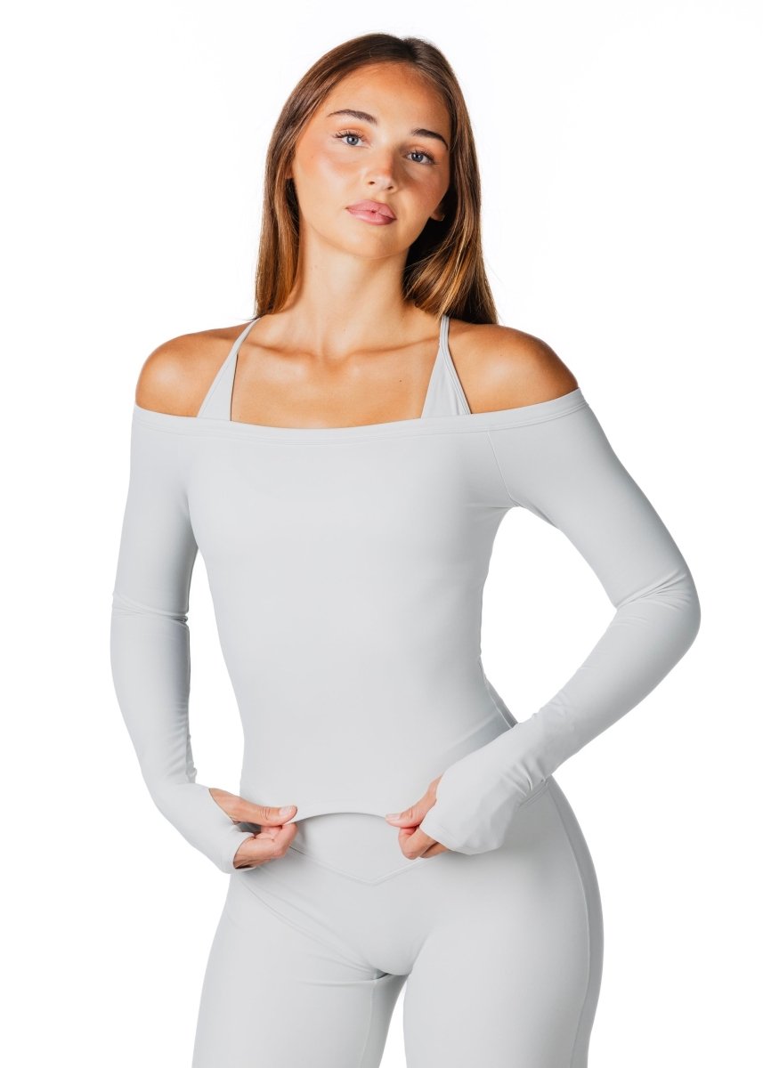 Core Capsule Off The Shoulder Top - Light grey - Kikiva Collection