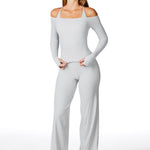 Core Capsule Off The Shoulder Top - Light grey - Kikiva Collection