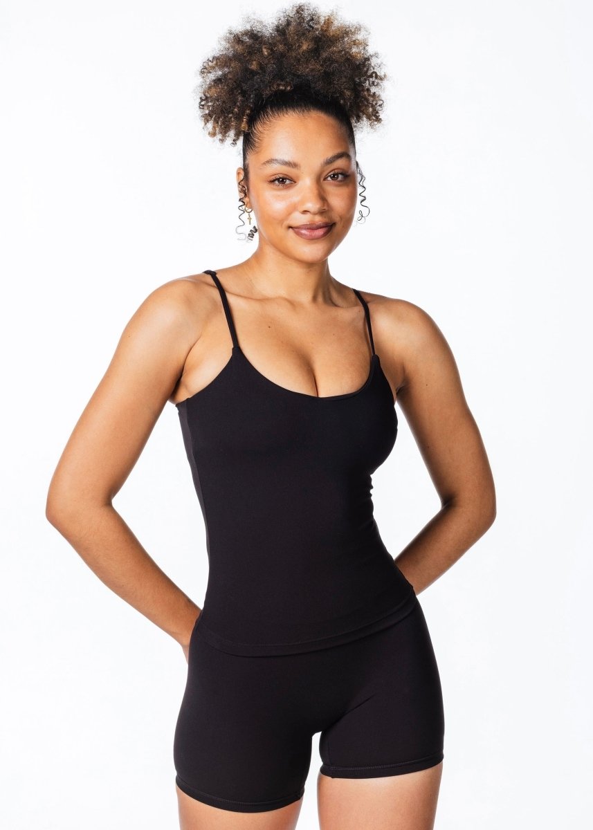 CoreActive 'Essential' Singlet - Black - Kikiva Collection