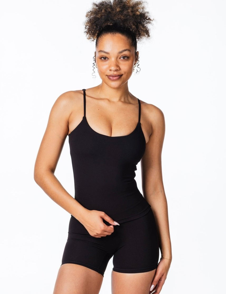 CoreActive 'Essential' Singlet - Black - Kikiva Collection