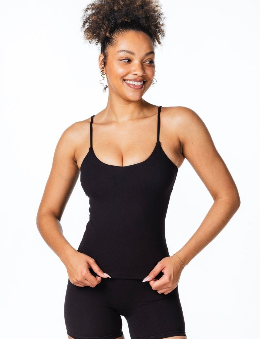 CoreActive 'Essential' Singlet - Black - Kikiva Collection