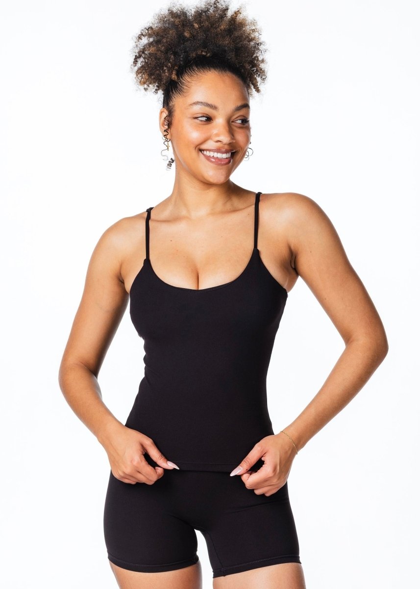 CoreActive 'Essential' Singlet - Black - Kikiva Collection