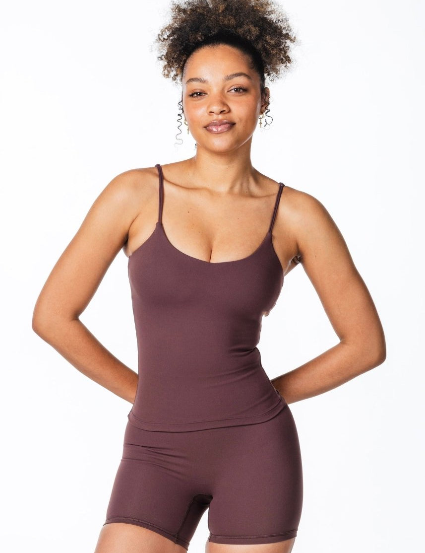 CoreActive 'Essential' Singlet - Dark Choc - Kikiva Collection