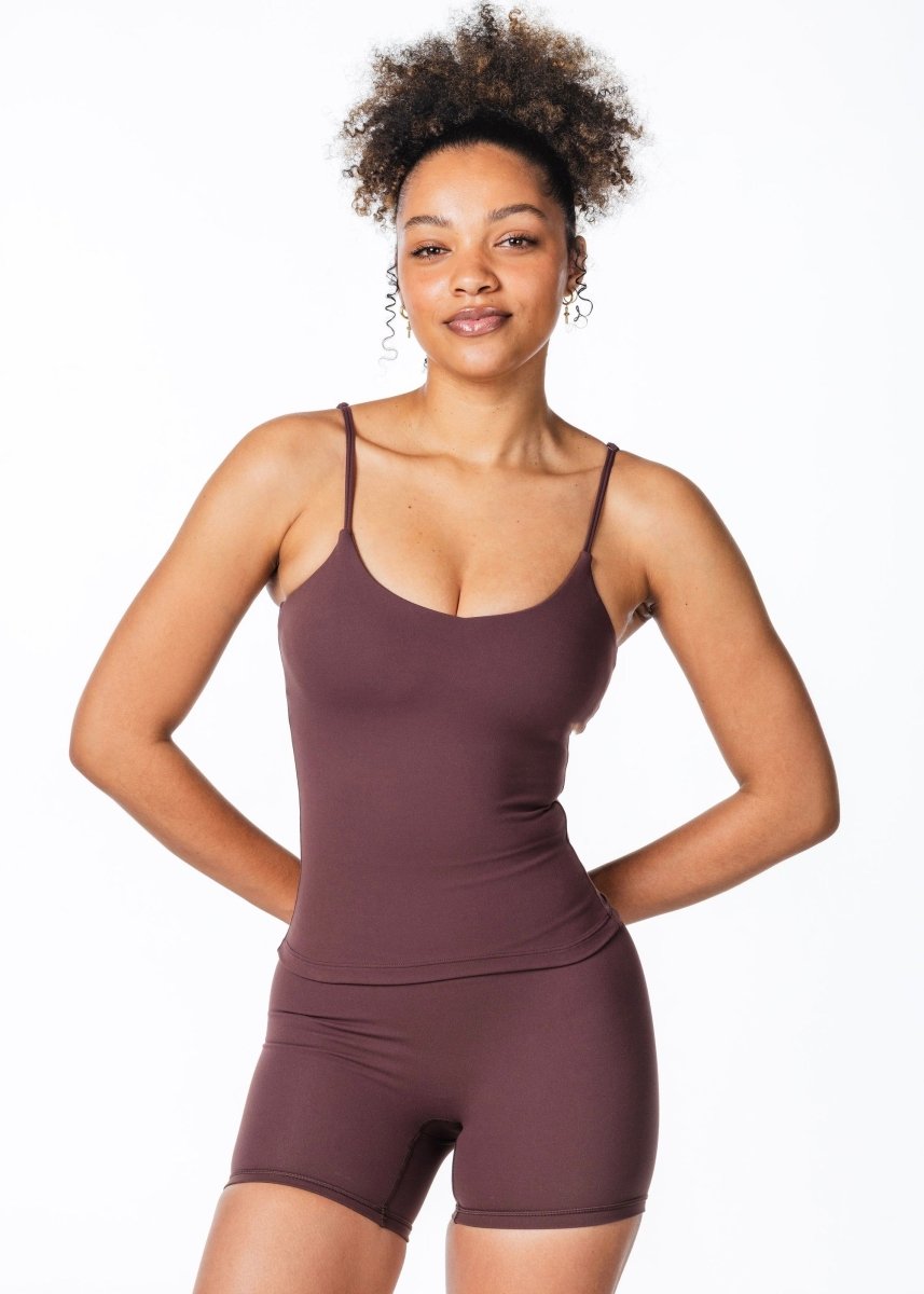 CoreActive 'Essential' Singlet - Dark Choc - Kikiva Collection