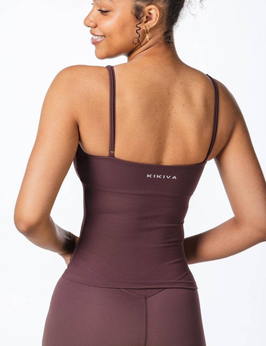 CoreActive 'Essential' Singlet - Dark Choc - Kikiva Collection