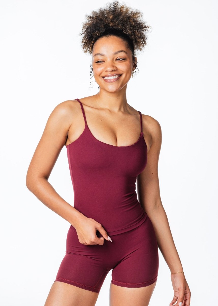 CoreActive 'Essential' Singlet - Wine - Kikiva Collection