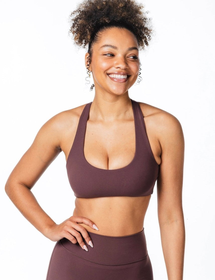 CoreActive 'Sienna' Crop - Dark Choc - Kikiva Collection