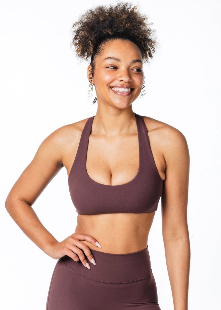 CoreActive 'Sienna' Crop - Dark Choc - Kikiva Collection