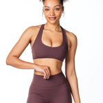 CoreActive 'Sienna' Crop - Dark Choc - Kikiva Collection