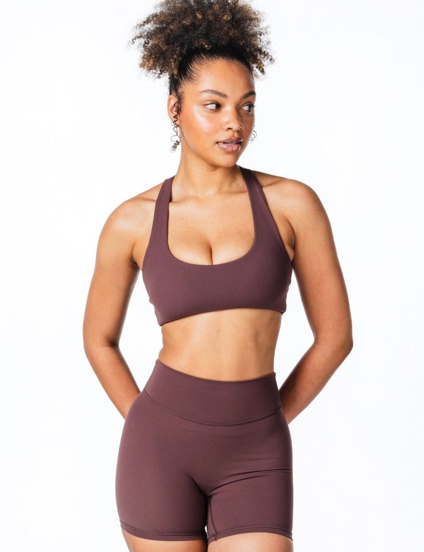 CoreActive 'Sienna' Crop - Dark Choc - Kikiva Collection
