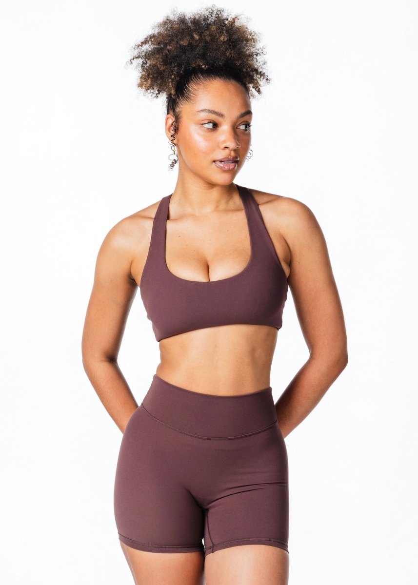 CoreActive 'Sienna' Crop - Dark Choc - Kikiva Collection