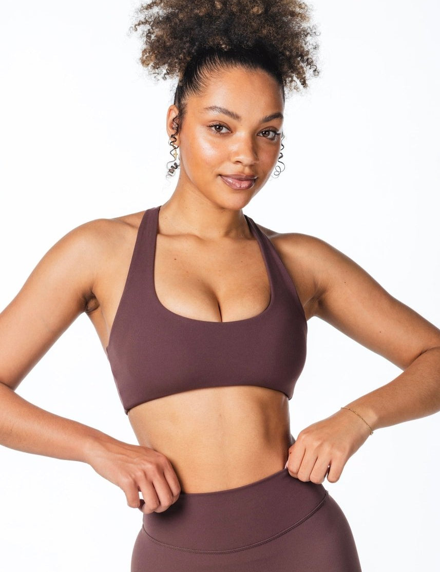 CoreActive 'Sienna' Crop - Dark Choc - Kikiva Collection