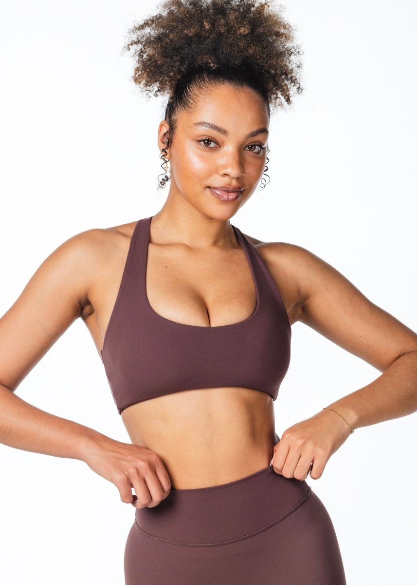 CoreActive 'Sienna' Crop - Dark Choc - Kikiva Collection