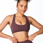CoreActive 'Sienna' Crop - Dark Choc - Kikiva Collection