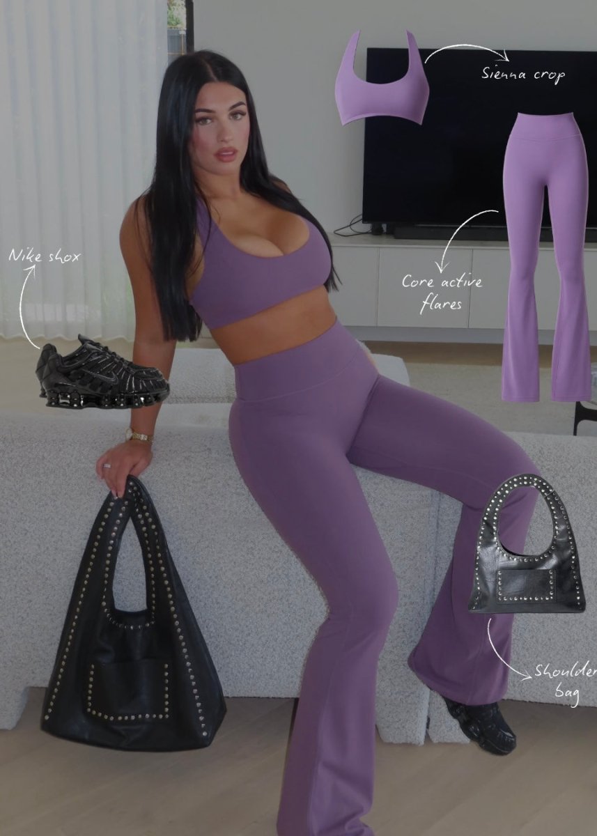 CoreActive 'Sienna' Crop - Dark Purple - Kikiva Collection