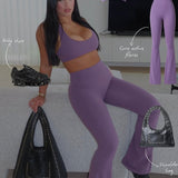 CoreActive 'Sienna' Crop - Dark Purple - Kikiva Collection
