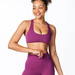 CoreActive 'Sienna' Crop - Midnight Magenta - Kikiva Collection