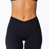 Cross Over Capsule Straight Leg Capri's - Black - Kikiva Collection