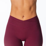 Cross Over Capsule Straight Leg Capri's - Burgundy - Kikiva Collection