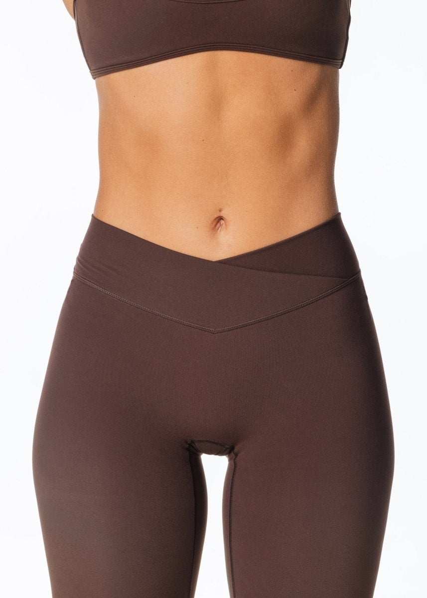 Cross Over Capsule Straight Leg Capri's - Dark Choc - Kikiva Collection
