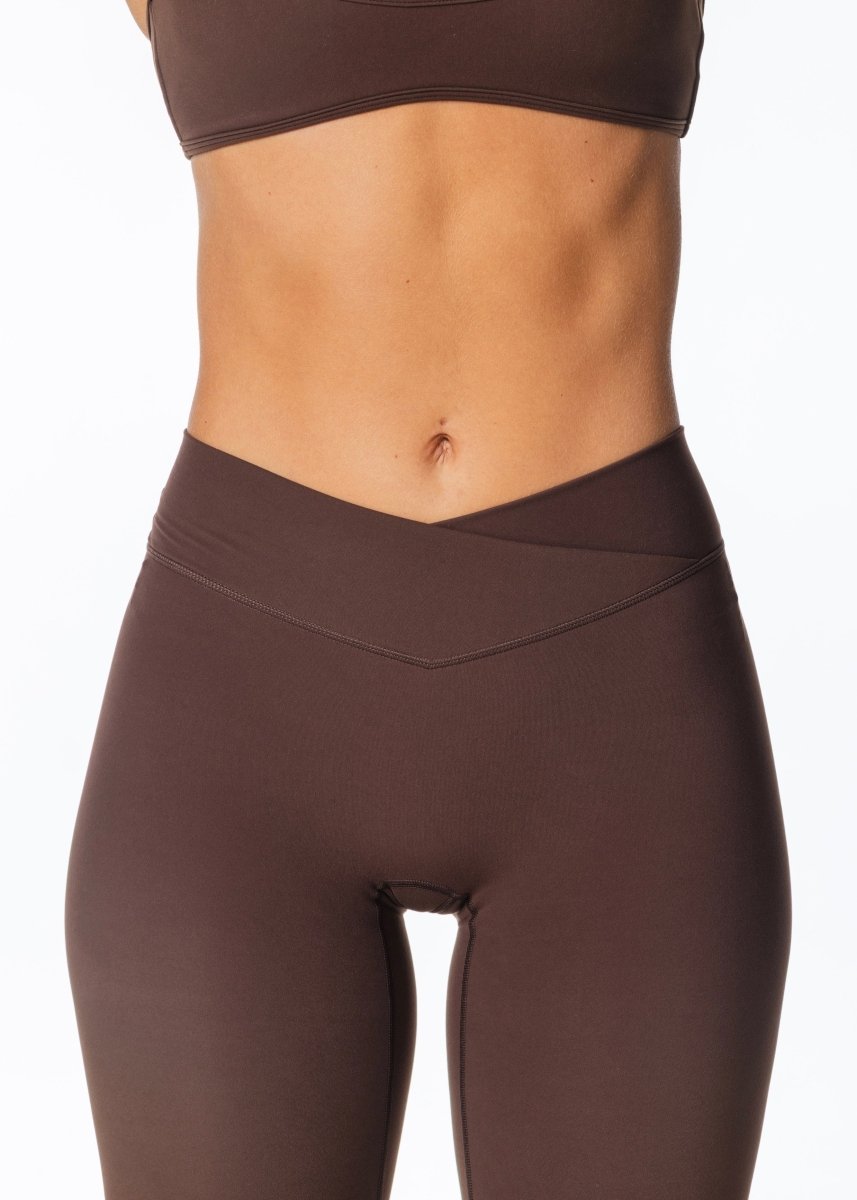 Cross Over Capsule Straight Leg Capri's - Dark Choc - Kikiva Collection