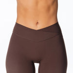 Cross Over Capsule Straight Leg Capri's - Dark Choc - Kikiva Collection