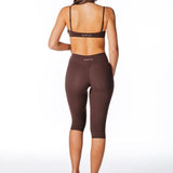 Cross Over Capsule Straight Leg Capri's - Dark Choc - Kikiva Collection