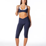 Cross Over Capsule Straight Leg Capri's - Dark Navy - Kikiva Collection