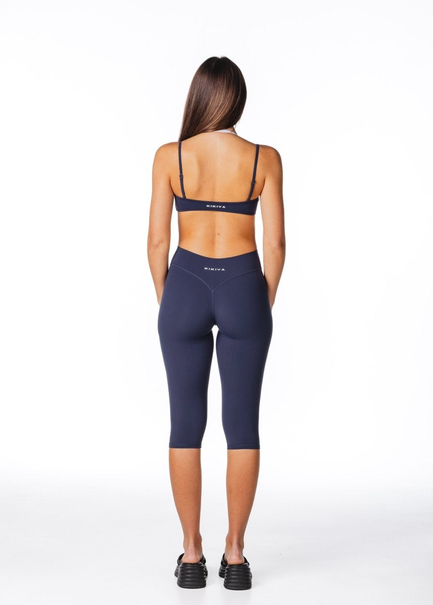 Cross Over Capsule Straight Leg Capri's - Dark Navy - Kikiva Collection