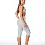 Cross Over Capsule Straight Leg Capri's - Light Grey - Kikiva Collection