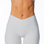 Cross Over Capsule Straight Leg Capri's - Light Grey - Kikiva Collection