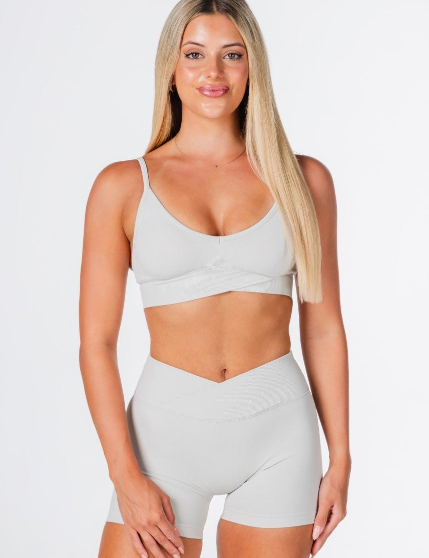 Cross Over Crop - Ash Grey - Kikiva Collection