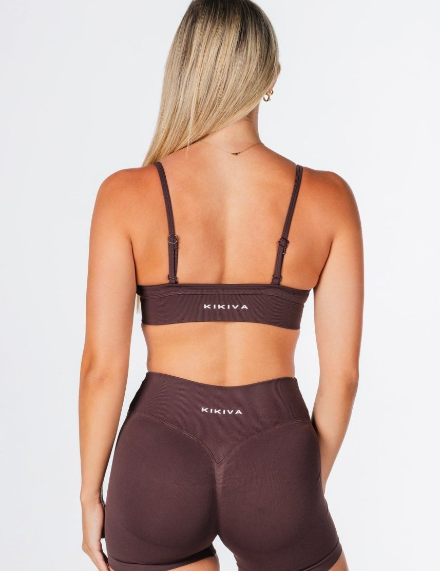 Cross Over Crop - Dark Choc - Kikiva Collection