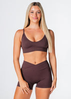 Cross Over Crop - Dark Choc - Kikiva Collection