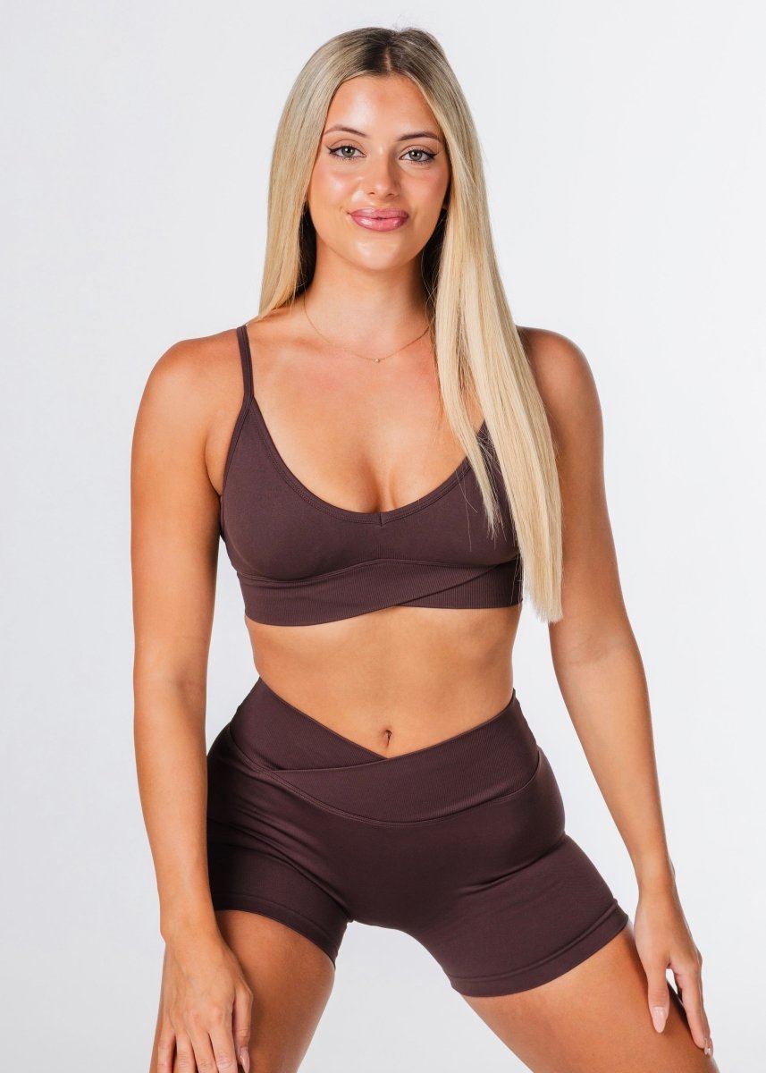 Cross Over Crop - Dark Choc - Kikiva Collection