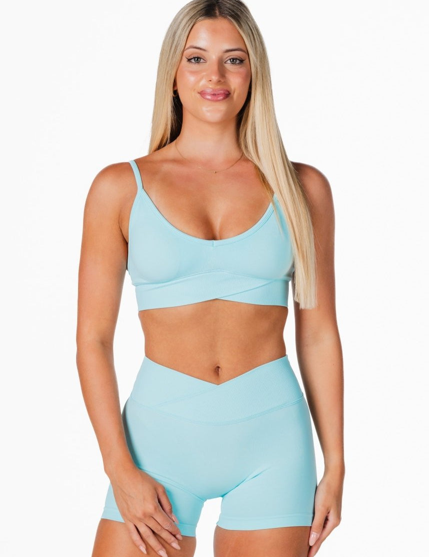 Cross Over Crop - Ocean Blue - Kikiva Collection