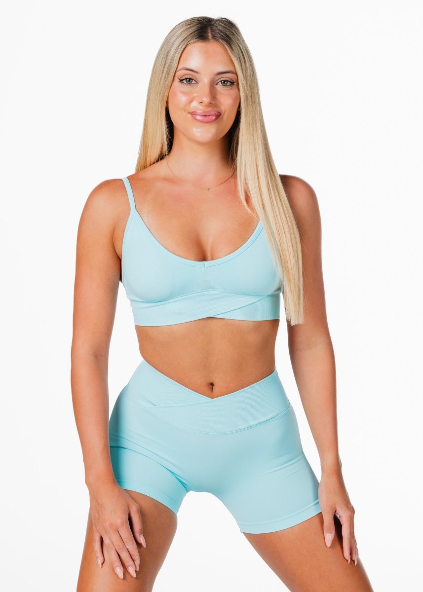 Cross Over Crop - Ocean Blue - Kikiva Collection