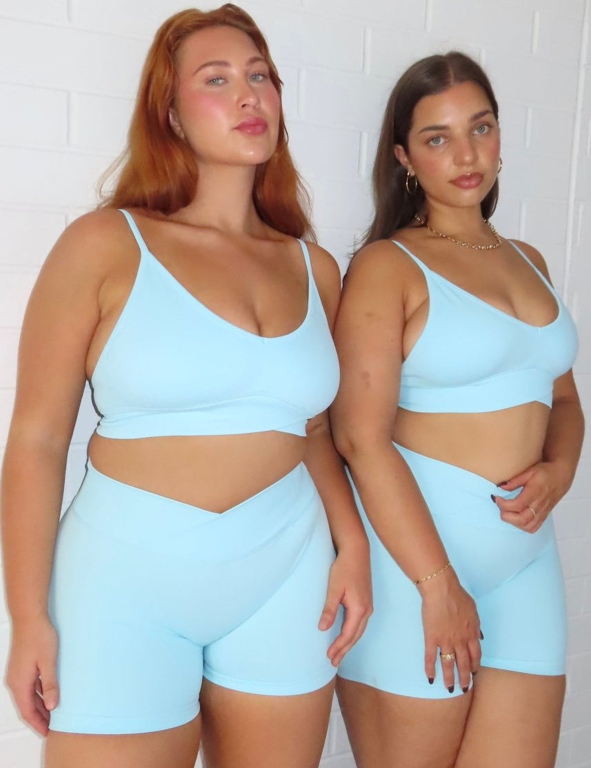 Cross Over Crop - Ocean Blue - Kikiva Collection