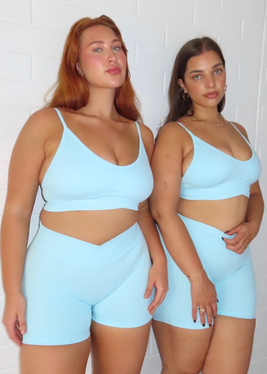 Cross Over Crop - Ocean Blue - Kikiva Collection