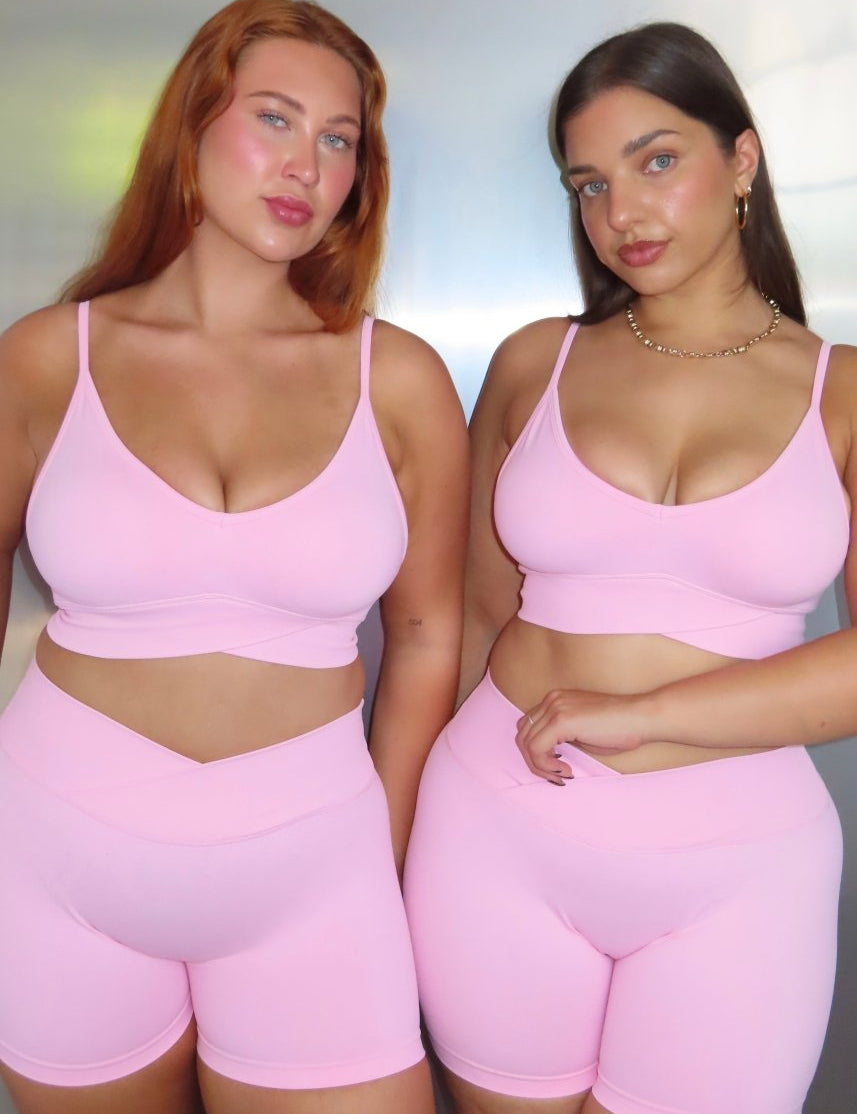 Cross Over Crop - Pretty Pink - Kikiva Collection