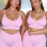 Cross Over Crop - Pretty Pink - Kikiva Collection