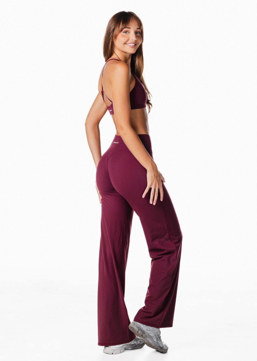 Cross Over 'Flow' Flares - Burgundy - Kikiva Collection