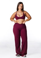 Cross Over 'Flow' Flares - Burgundy - Kikiva Collection
