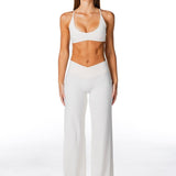 Cross Over 'Flow' Flares - Cream - Kikiva Collection