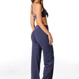 Cross Over 'Flow' Flares - Dark Navy - Kikiva Collection