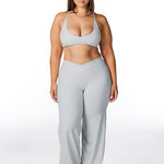 Cross Over 'Flow' Flares - Light Grey - Kikiva Collection