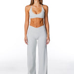 Cross Over 'Flow' Flares - Light Grey - Kikiva Collection