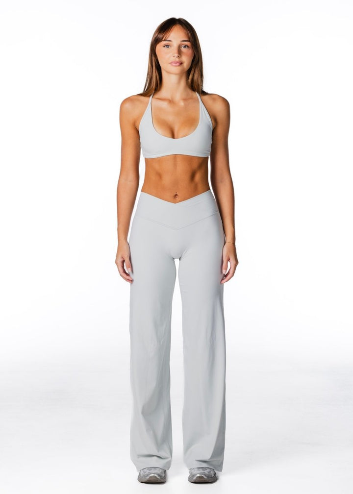 Over Frow Cross Over 'Flow' Flares - Light Grey – Kikiva Collection