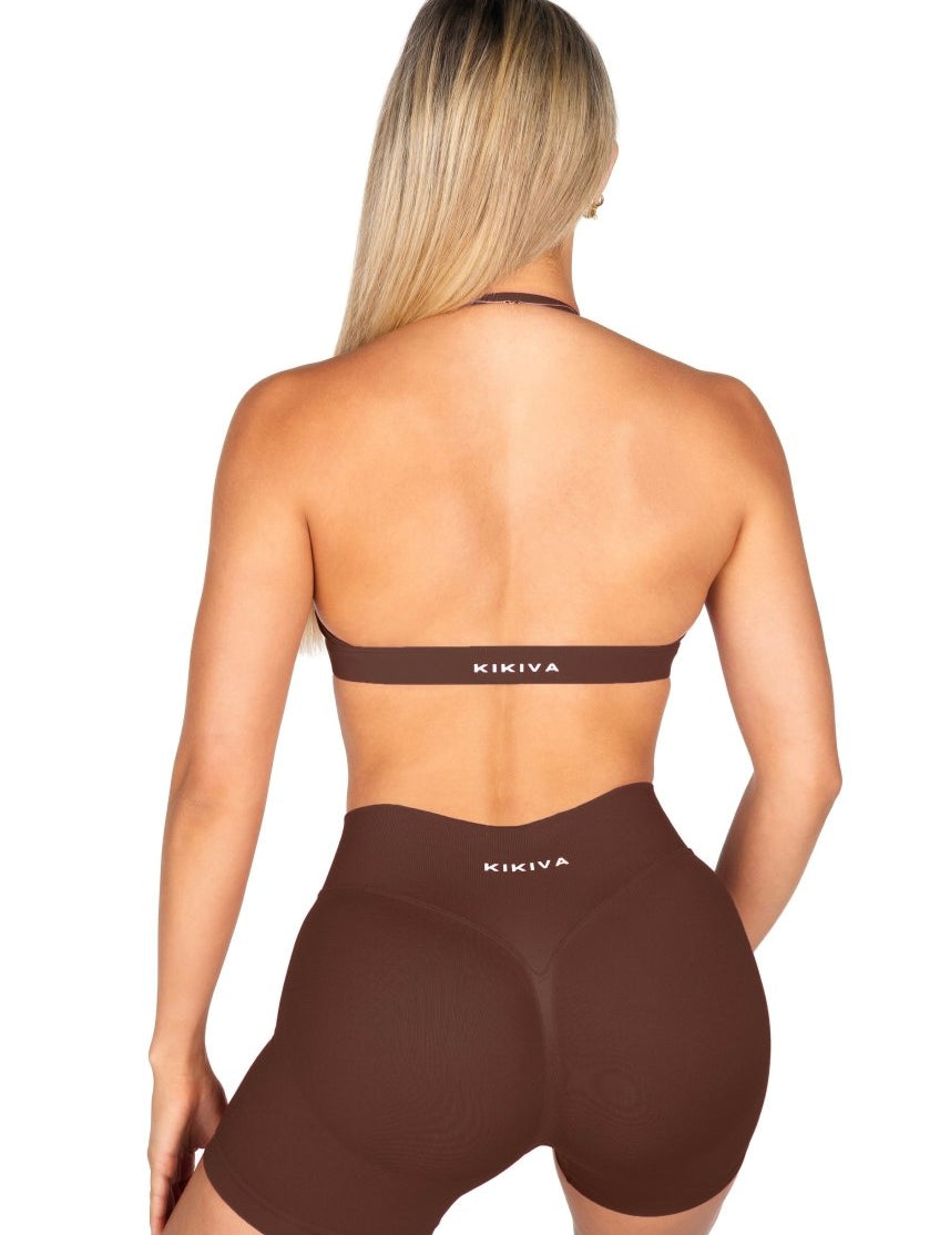 Dynamic Contour Crop - Mocha Brown - Kikiva Collection